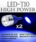 2 Pairs T10 Led High Power Blue Color Plug And Play Fit Back Up Light Bulbs V421