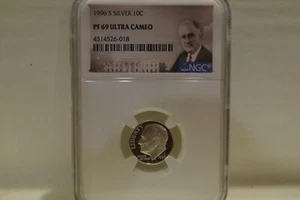 1996-S NGC PF69 U/C Silber Roosevelt Dime - Bild 1 von 2