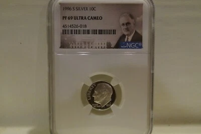 1996-S NGC PF69 U/C Silver Roosevelt Dime - Image 1 of 2