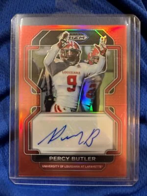 2023 Panini Prizm Draft Picks - Percy Butler Autograph Red Prizm 54/199 - Image 1 of 2