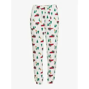 Joyspun Women's Hacci Knit Sleep Joggers-Winter White/Trucks-3X (22W/24W)-NWT - Picture 1 of 2