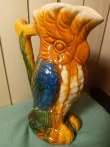 Jarra jarra de cacatúa loro mayólica de colección barware Tiki bar - Imagen 1 de 6