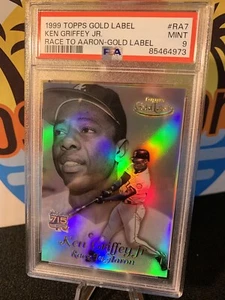 1999 Topps Gold Label Ken Griffey Jr. Home Run Race Hank Aaron PSA 9 - Picture 1 of 3