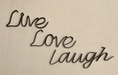Live Love Laugh Rustic Metal Cursive Letters Words Wall Mounted Hangings - Image 1 of 3
