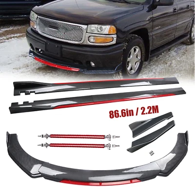 Front Bumper Lip Spoiler Splitter Carbon Fiber For GMC Sierra 1500 Body Kit Foto 1 de 4