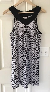 NWT Dotti Sz S Black White Polka Dot Halter Dress Coverup Made In USA - Picture 1 of 8