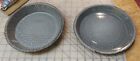 (2) Antique Gray Graniteware Enamelware 8.5" Pie Pans / Plates