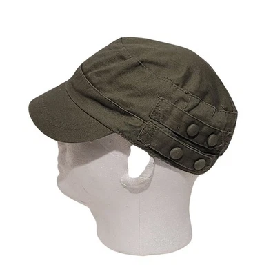 Boné utilitário militar verde drab pano botão banda exército T6 - Imagem 1 de 4