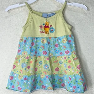 Vintage Y2k Disney Winnie The Pooh Embroidered Tiered Floral Dress 24 Months - Picture 1 of 6