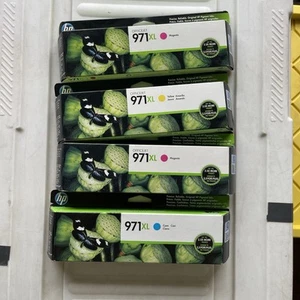 New 4x Genuine HP Officejet Pro 971XL Magenta Cyan Yellow Expired Sealed - Picture 1 of 2