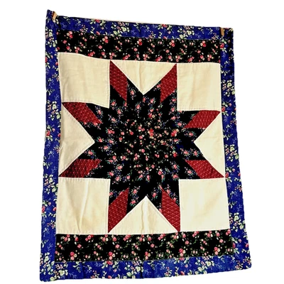 "Juego de dos fundas de almohada acolchadas patrón de estrellas calicó rosas algodón de colección 20"" X 26""" Foto 1 de 4