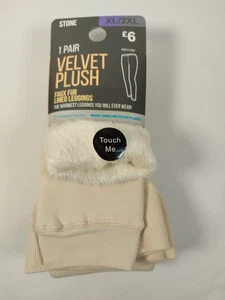 Leggings forrados de piel sintética de felpa terciopelo piedra Primark para mujer talla XL/2XL - Imagen 1 de 7