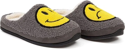 Zapatillas de hombre DEER STAGS cara sonriente gris acolchadas redondas sin cordones talla 7M Foto 1 de 4