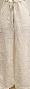 FRED PERRY PANTALONE DONNA TASCONI LINO 100% LOGO IN TINTA COULISSE IN VITA - Foto 1 di 3