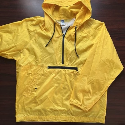 Chaqueta Pullover Vintage GAP Amarillo Nylon Capucha Cortavientos Años 90 Exterior Talla Pequeña Foto 1 de 4