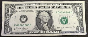 2003 Atlanta $1 Bill February 8th 1934 Birthday/Anniversary Note - Picture 1 of 2