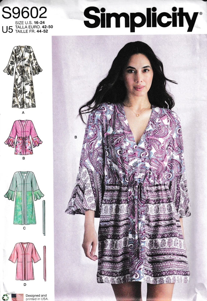 Caftan Dress & Wraps With Self Ties Various Lengths Size 16-24 Sewing Pattern - Image 1 of 4