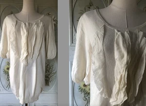 REINES KASCHMIR + SEIDE ELFENBEIN WEISS RUNDHALS PULLOVER PULLI DAMEN S/S GEBRAUCHT, IN EINWANDFREIEM ZUSTAND - Bild 1 von 8