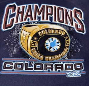 Colorado Avalanche 2022 Champions Ring Shirt Black Men’s Sz L - Picture 1 of 5