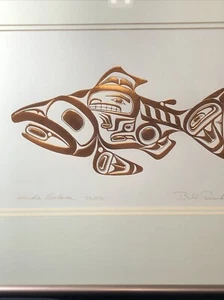 Bill Reid Haida Salmon “Skaag!” Copper Embossed Series Framed Signed Art Print - Picture 1 of 24