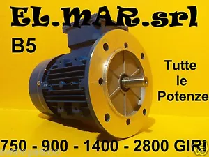 Motore Elettrico Trifase Flangiato B5 2800 1400 900 750 giri 2 4 6 8 poli 400 V - Foto 1 di 9