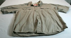 Wrangler Mens Short Sleeve Tan Shirt Tag Size Medium B33-2010 - Picture 1 of 2