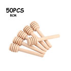 50Pcs Wooden Honey Dipper Wood Stirring Stick Jam Rod Spoon Dip Drizzler Rod