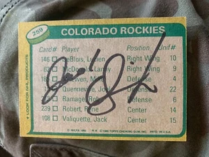 Joel Quenneville autographed 1980 Colorado team leaders card. Signature on back - Picture 1 of 2