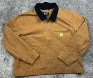 Carhartt Jacket Size 2XL XXL Detroit OJ6234-M Rugged Flex Duck In Brown Mens's - Picture 1 of 16
