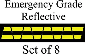 Lime w/ Black Stripe HELMET TETS TETRAHEDRONS HELMET STICKER  EMT REFLECTIVE - Picture 1 of 4