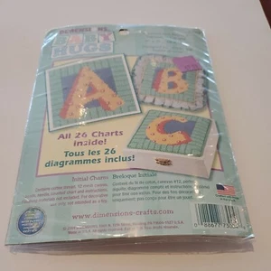 DIMENSIONS BABY HUGS COUNTED NEEDLEPOINT KIT INITIAL CHARM Blocks #73004 5" x 5" - Picture 1 of 3