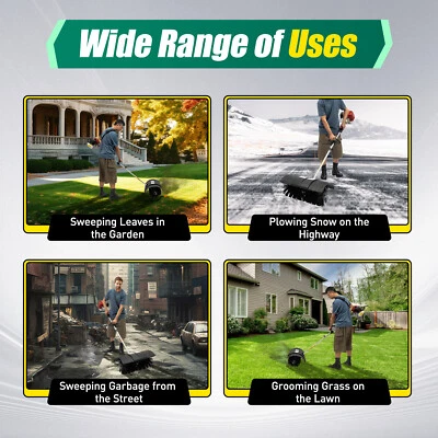 Gas Power Nylon Brush Broom Sweeper Artificial Grass Driveway Turf Snow Clean US - Image 1 of 4