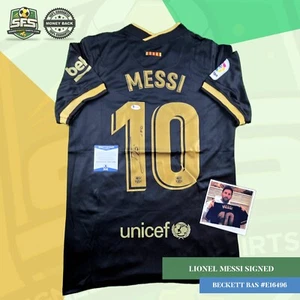 Lionel Messi Signed FC Barcelona Black & Gold Away Jersey W/ Beckett COA BAS - Picture 1 of 3