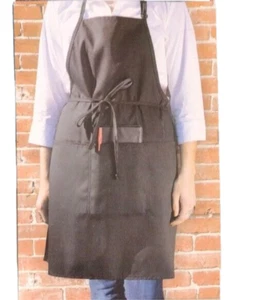 Delantal babero camarero/camarera JRC Ritz 3PBIAELBK 26" ancho x 31" negro 3 bolsillos - Imagen 1 de 4