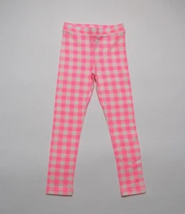 J.CREW CREWCUTS GIRLS NEON PINK GINGHAM ELASTIC WAIST STRETCH LEGGINGS Sz 6 - Picture 1 of 2