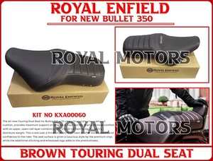 Royal Enfield "BROWN TOURING DUAL SEAT" For New Bullet 350 - Express Shipping - Picture 1 of 18