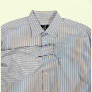 Gitman Bros Mens Dress Shirt Size 17.5 35 Blue Striped 
