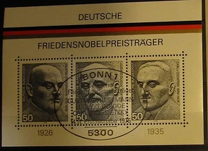 Michel 871/73, bloque 11, 1975, sello de primer día, Premio Nobel de la Paz - Imagen 1 de 1