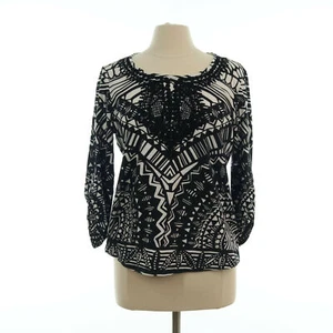 Chico's Women's Black Embroidered Blouse Top - Size Medium - Picture 1 of 7