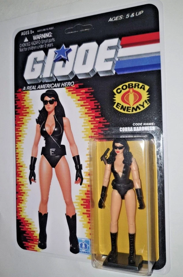 Figura de acción GI JOE PERSONALIZADO MUJER COBRA BARONESA TRAJE DE BAÑO CARDADO SIN USAR, EN CAJA, DÉCADA DE 1980 DECORACIÓN Foto 1 de 1