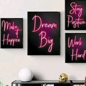 Home Wall Decor Office Set Canvas Art Teen Inspirational Motivation Dorm House - Picture 1 of 6