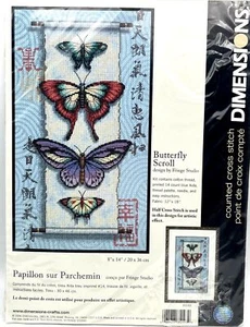 Oriental Butterfly Scroll Cross Stitch Kit By Dimensions - Imagen 1 de 2