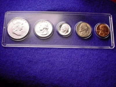 1949-D DENVER 5 COIN BU MINT SET GREAT 90% SILVER COINS ALL BU COINS!!    #2 - Image 1 of 4