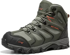 Men'S Ankle High Waterproof Hiking Boots Outdoor Lightweight Shoes Trekking Trai - Picture 1 of 6