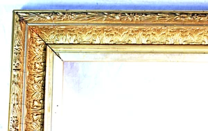 ANTIQUE FITS 15" X 24" GOLD GILT GESSO ORNATE AESTHETIC VICTORIAN PICTURE FRAME - Picture 1 of 24