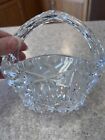 6 “ Tall Vintage leaded crystal glass Bohemian Brilliant Cut Handled Basket