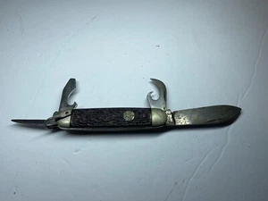 Vintage Ulster USA 4 Blade Folding Utility Scout Pocket Knife - Picture 1 of 6