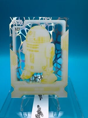 R2-D2 1/1 Yellow Printing Proof Plate Giraffe pattern 2023 Star Wars High Tek B3 - Image 1 of 4