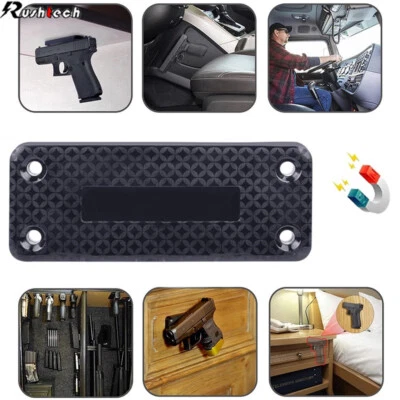 1-3 PCS Gun Magnet Mount Magnetic Holder Holster Concealed Pistol Car Desk Bed - Image 1 of 4