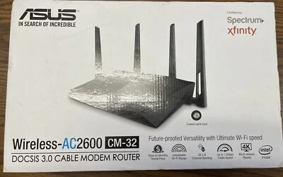 ASUS CM32 AC2600 DOCSIS 3.0 Cable Modem Router - See pics - Image 1 of 4